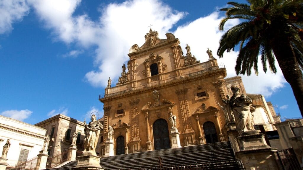 Outside view of San Pietro Cathedral in Modica