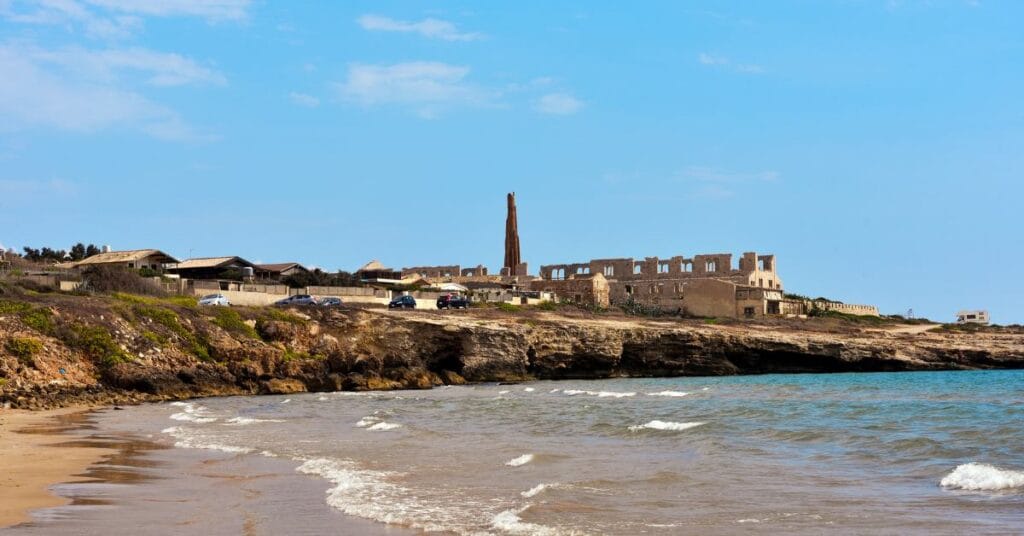 View of Sampieri Beach and Fornace Penna